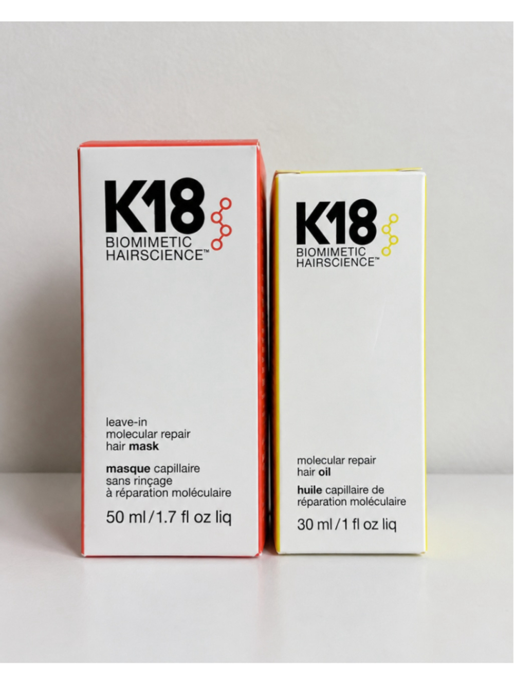 K18 Molecular Repair Hair Mask 50ml + Hair Oil 30ml Full Size Duo